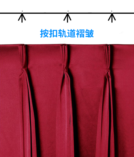 箱形\平行\(zhòng)刀形\捏形\按扣軌道等舞臺(tái)阻燃幕布褶皺類型概述介紹（附圖）